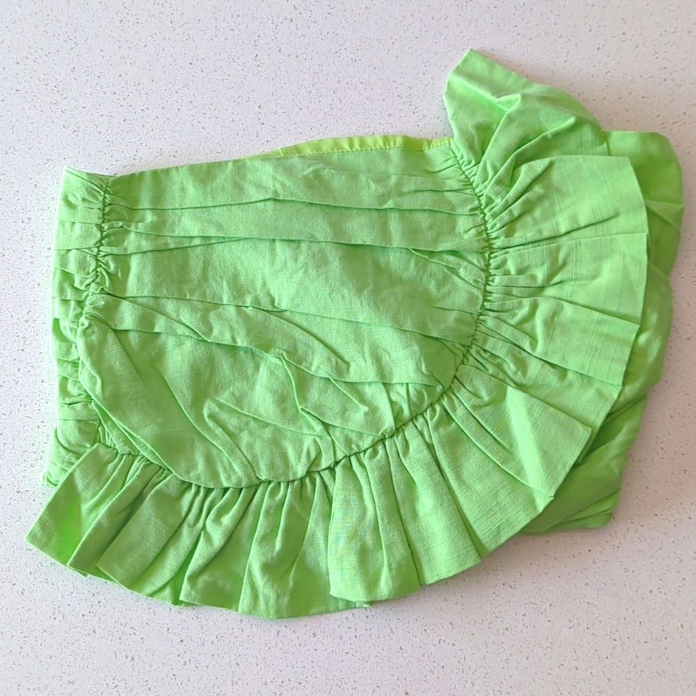 Dan + Moon Green Cropped Strapless Top